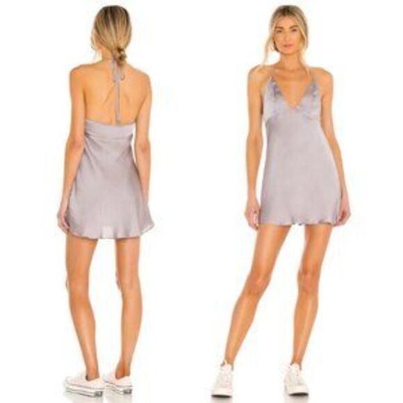 Free People Dresses & Skirts - FREE PEOPLE Hang On Halter Slip Dress In Sterling Casual Festival Size M